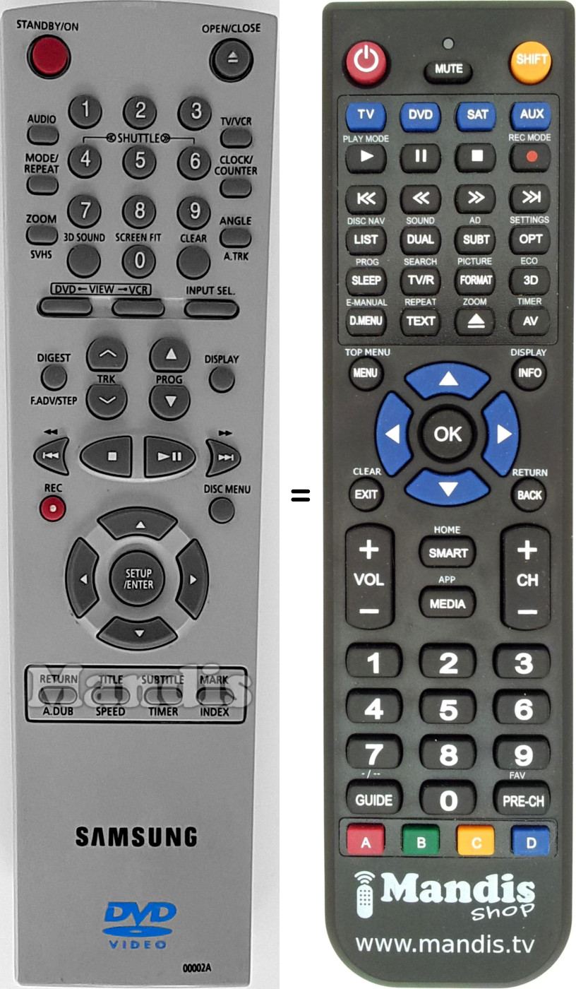 Replacement remote control Samsung 00002A