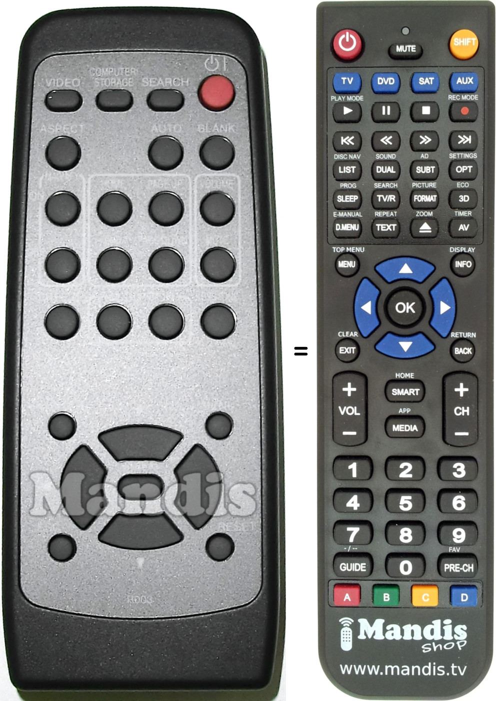 Replacement remote control Hitachi HL02224