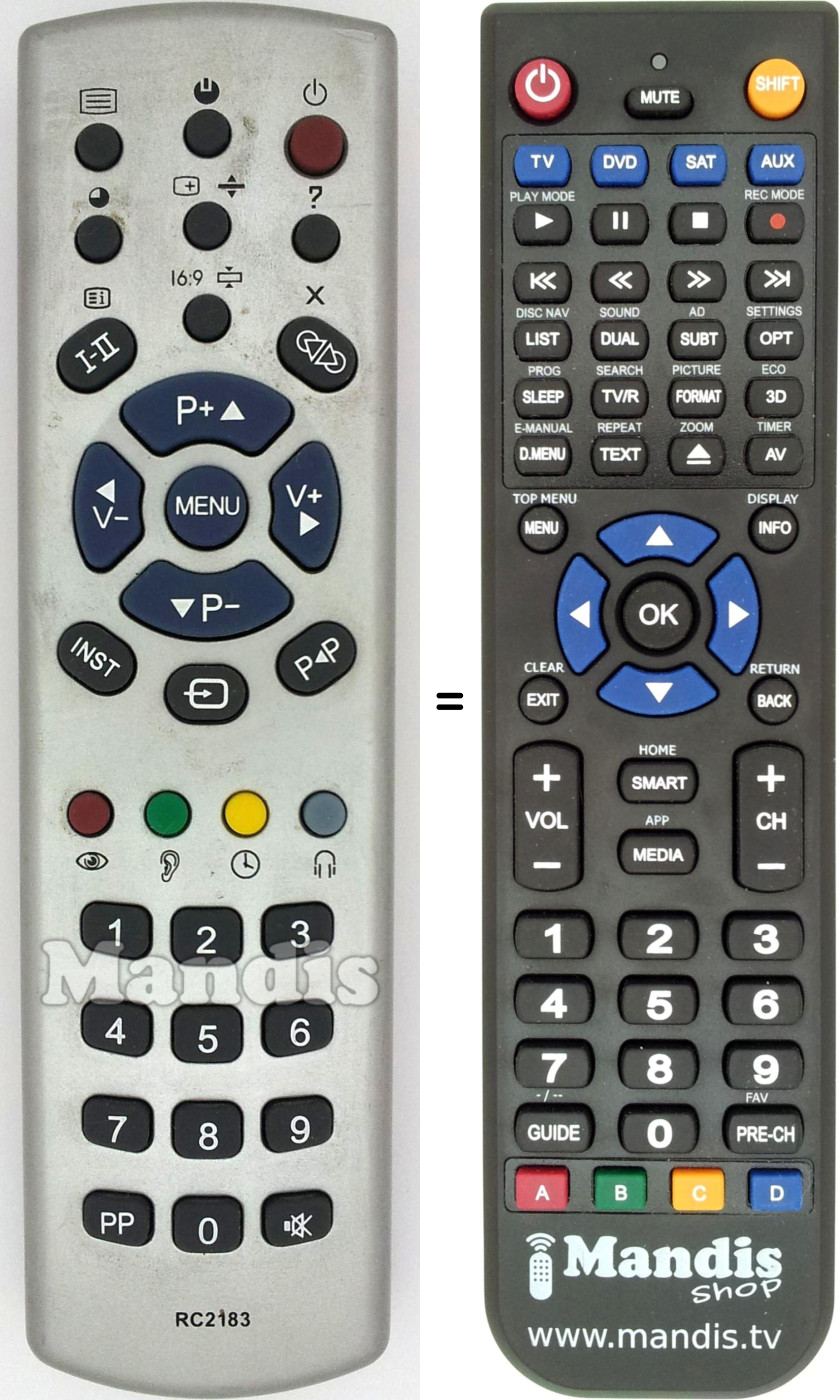 Replacement remote control Garza RC2183
