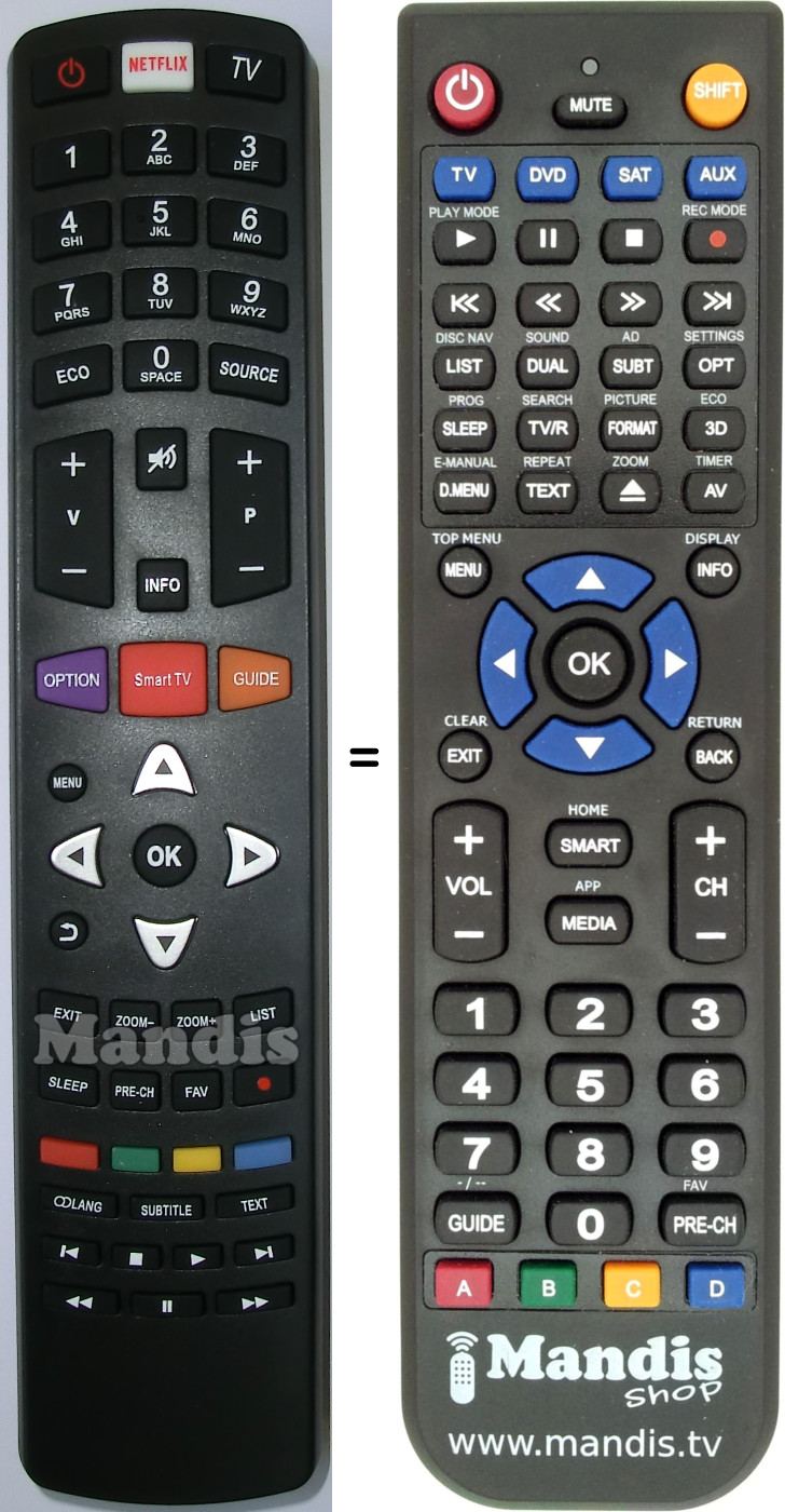 Replacement remote control Thomson 04TCLTEL0249