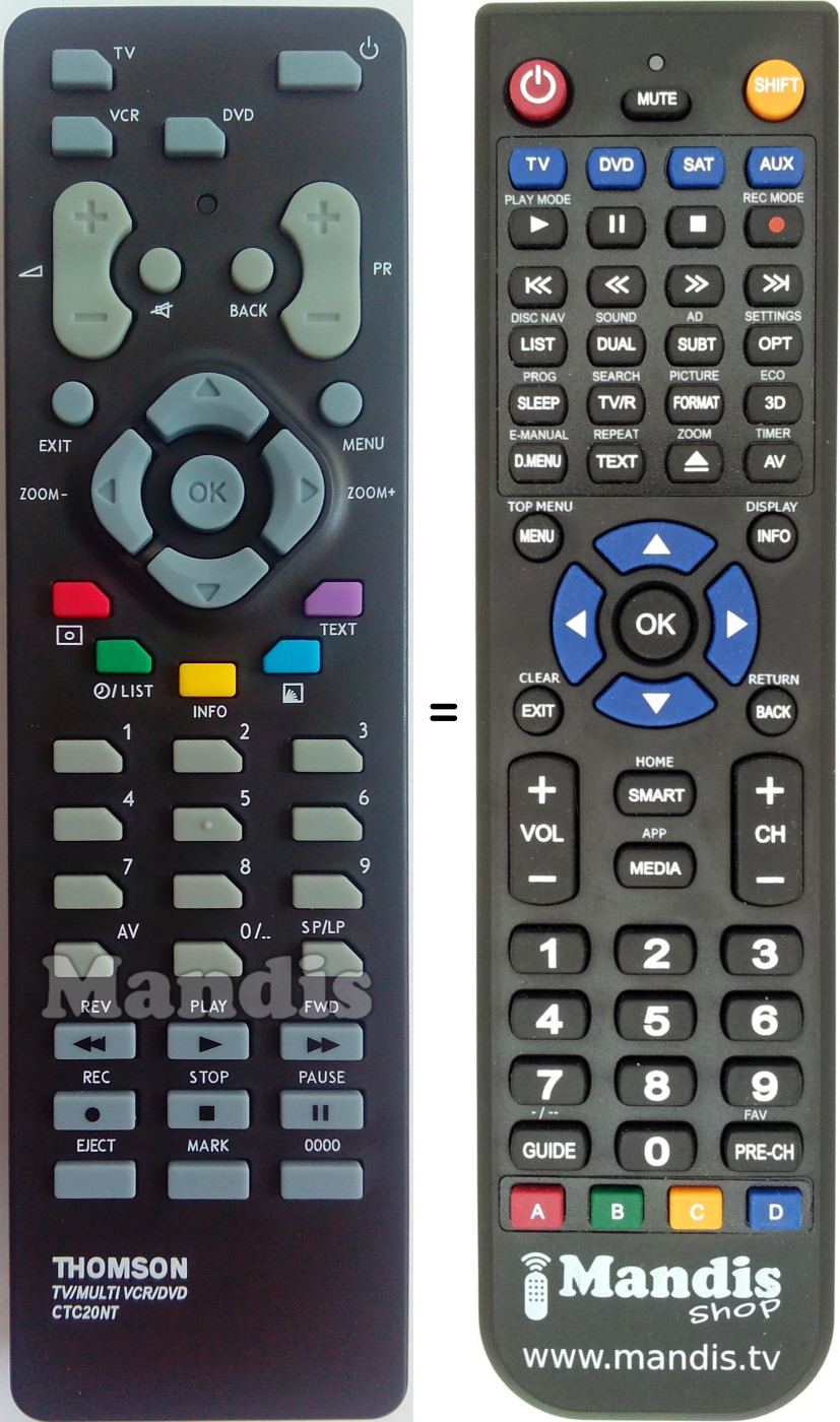 Replacement remote control Telefunken CTC20NT