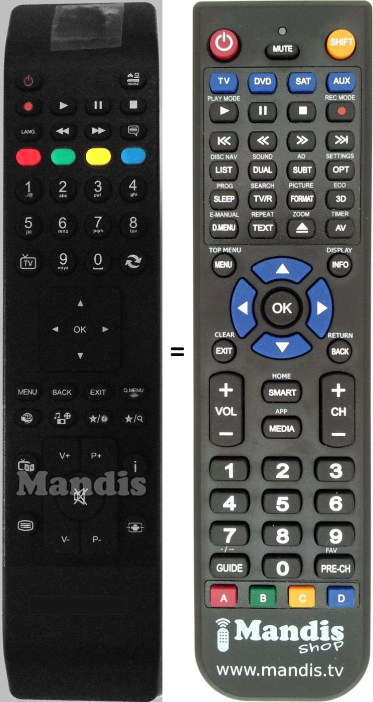 Replacement remote control QILIVE RC-4800
