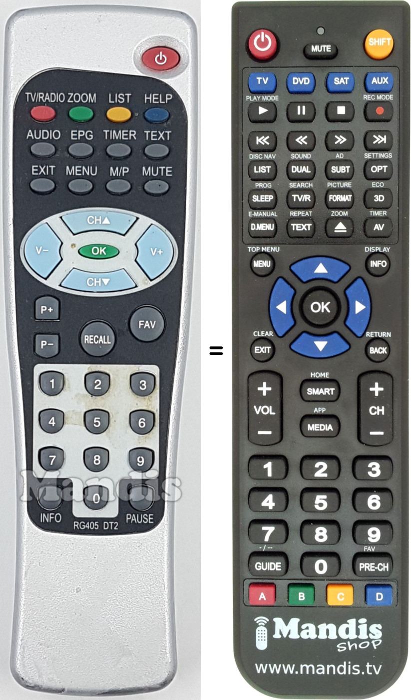 Replacement remote control Neuling RG405 DT2