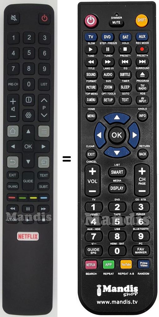 Replacement remote control Thomson IRC802N