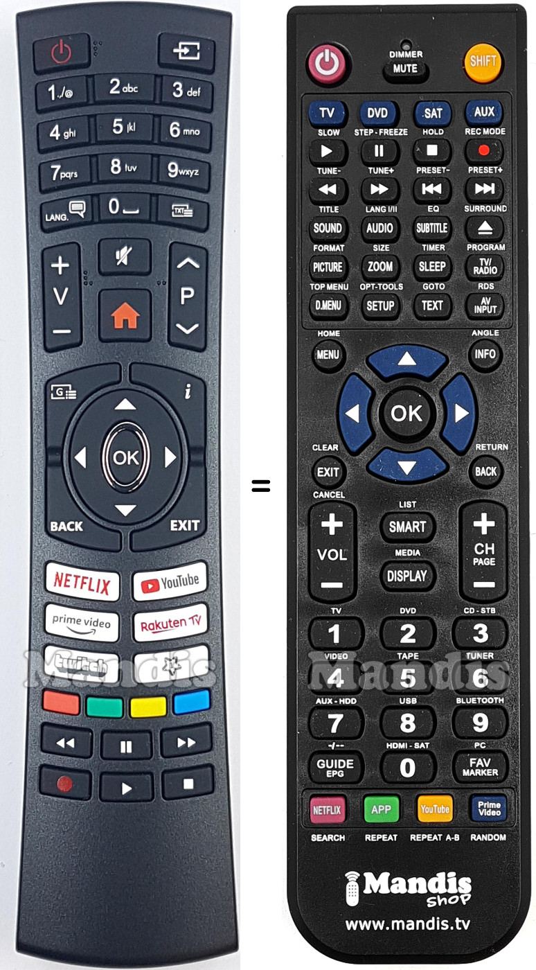Replacement remote control Luxor RC4590P