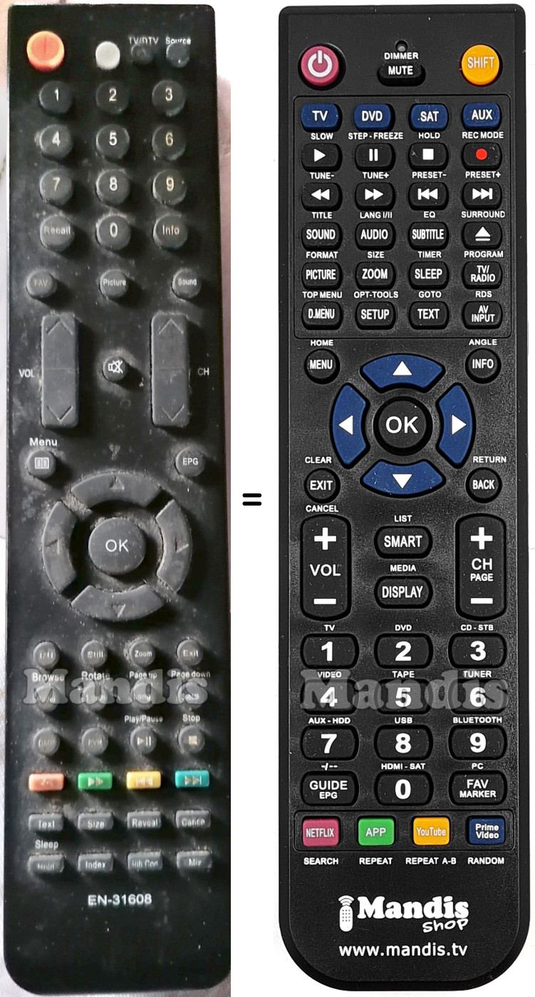 Replacement remote control EN-31608