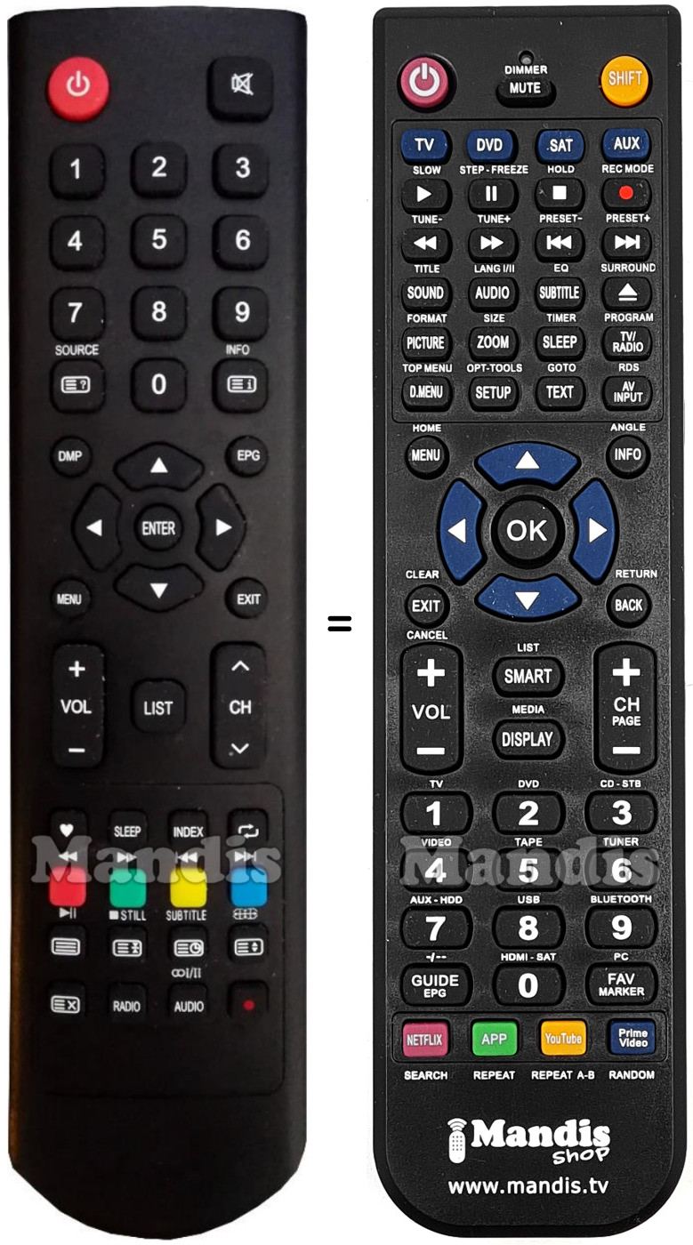 Replacement remote control JVC Various001