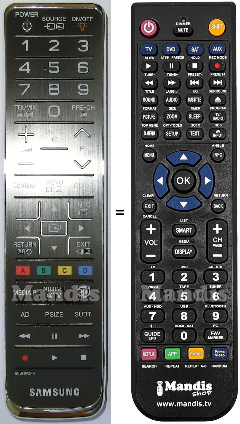 Replacement remote control Samsung BN59-01054A