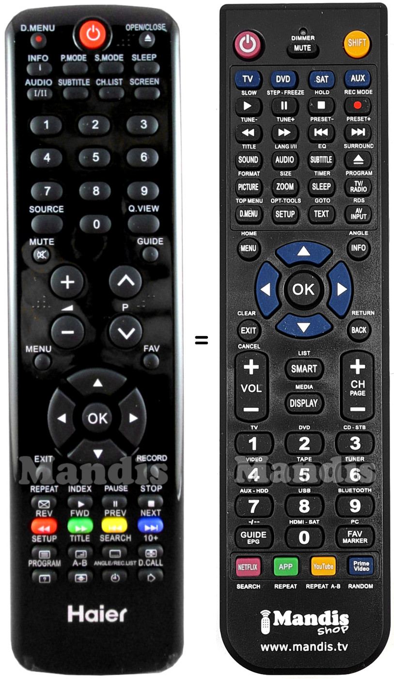 Replacement remote control Haier 504C2276102