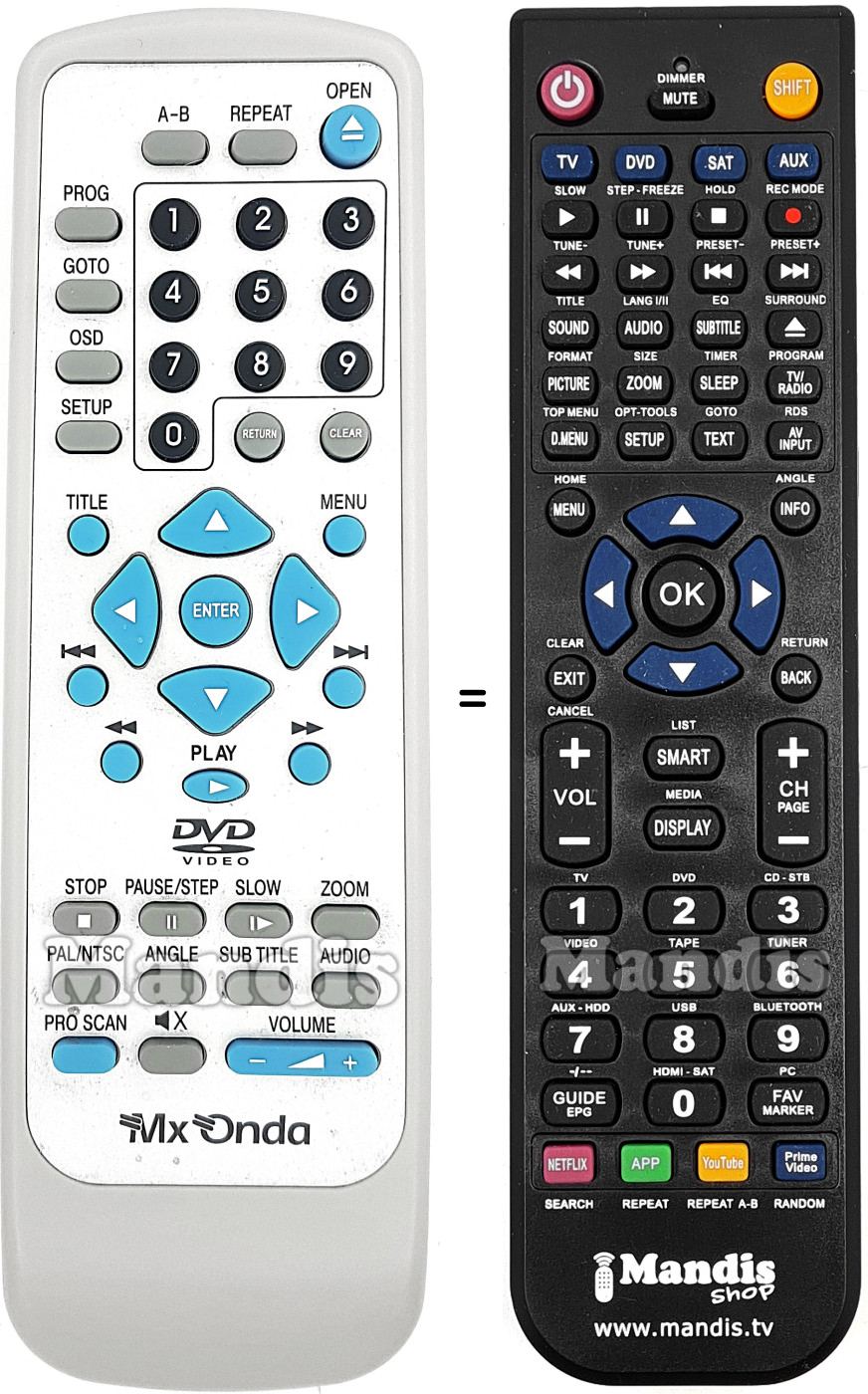 Replacement remote control MxOnda MX011