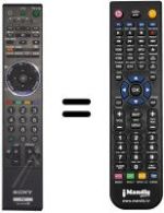 Replacement remote control Sony KDL-46 Z 5500
