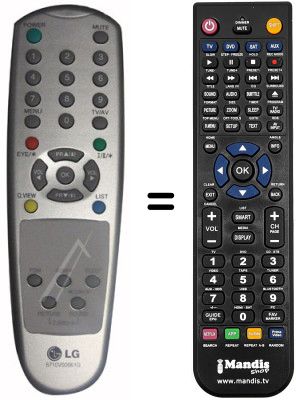 Replacement remote control LG CT 15Q91 KE / KEX