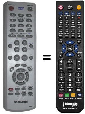 Replacement remote control Samsung SV-DVD645P