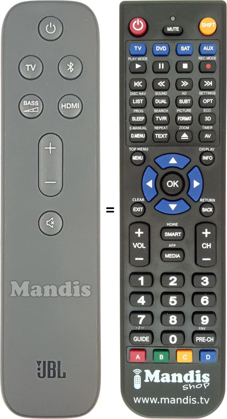 Replacement remote control JBL 06-SB510U-RC0S