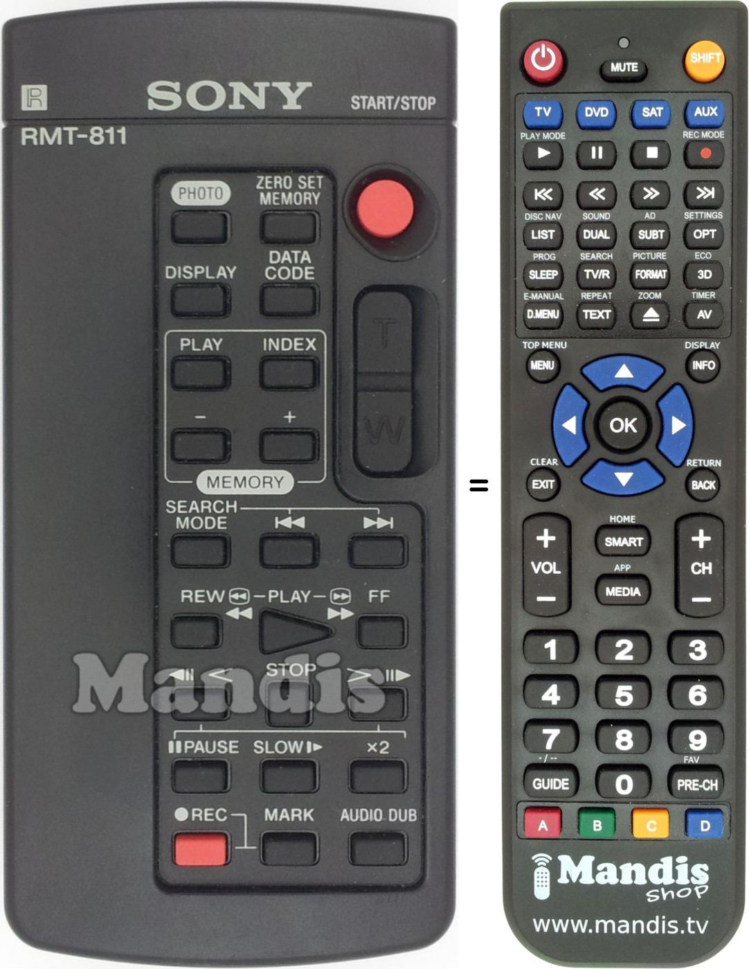 Replacement remote control Sony RMT-811