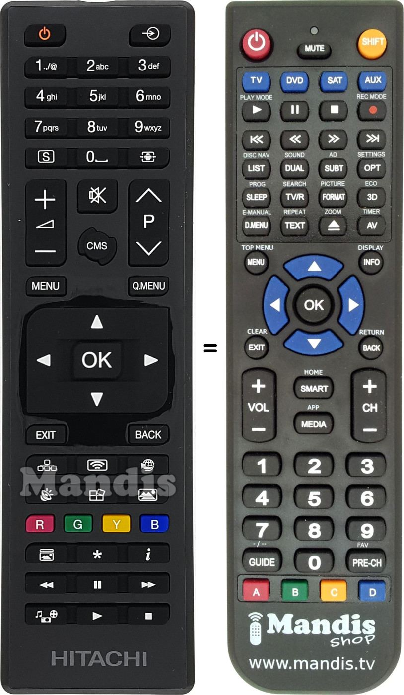 Replacement remote control Hitachi RC4878