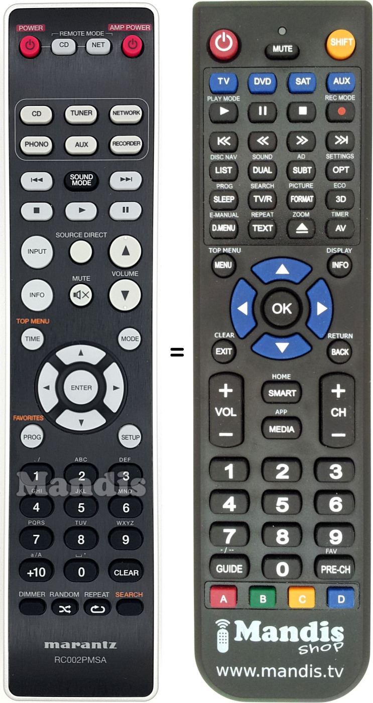 Replacement remote control Marantz RC002PMSA