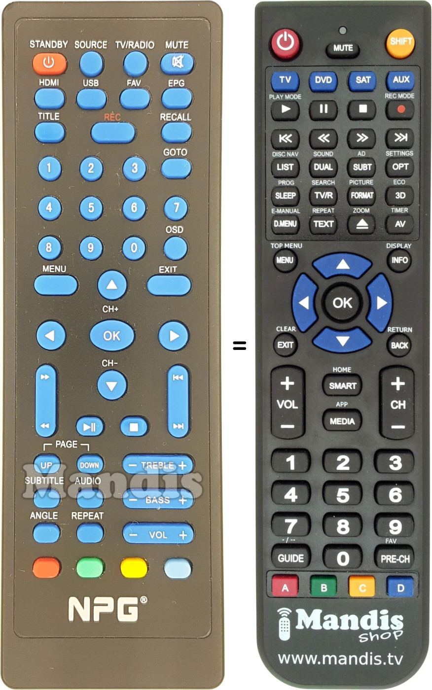 Replacement remote control Npg BS-N2020-DT