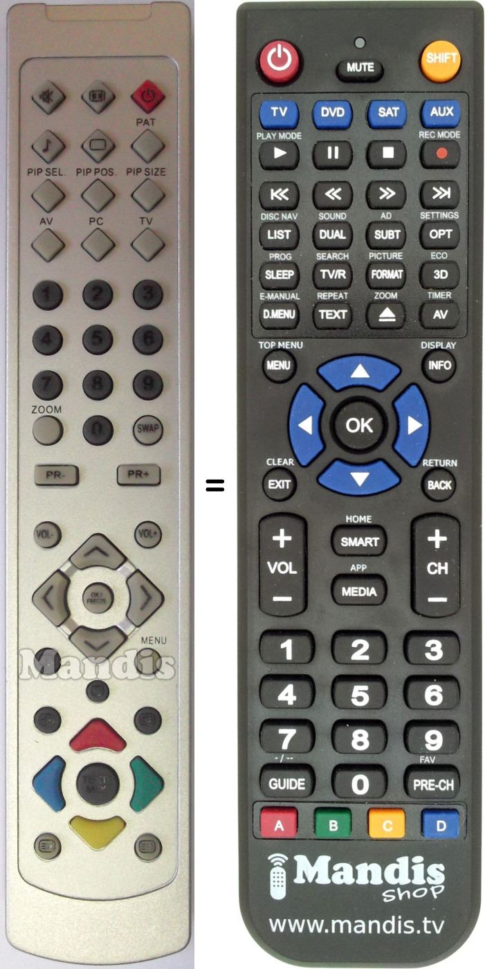 Replacement remote control Dantax Y10187R