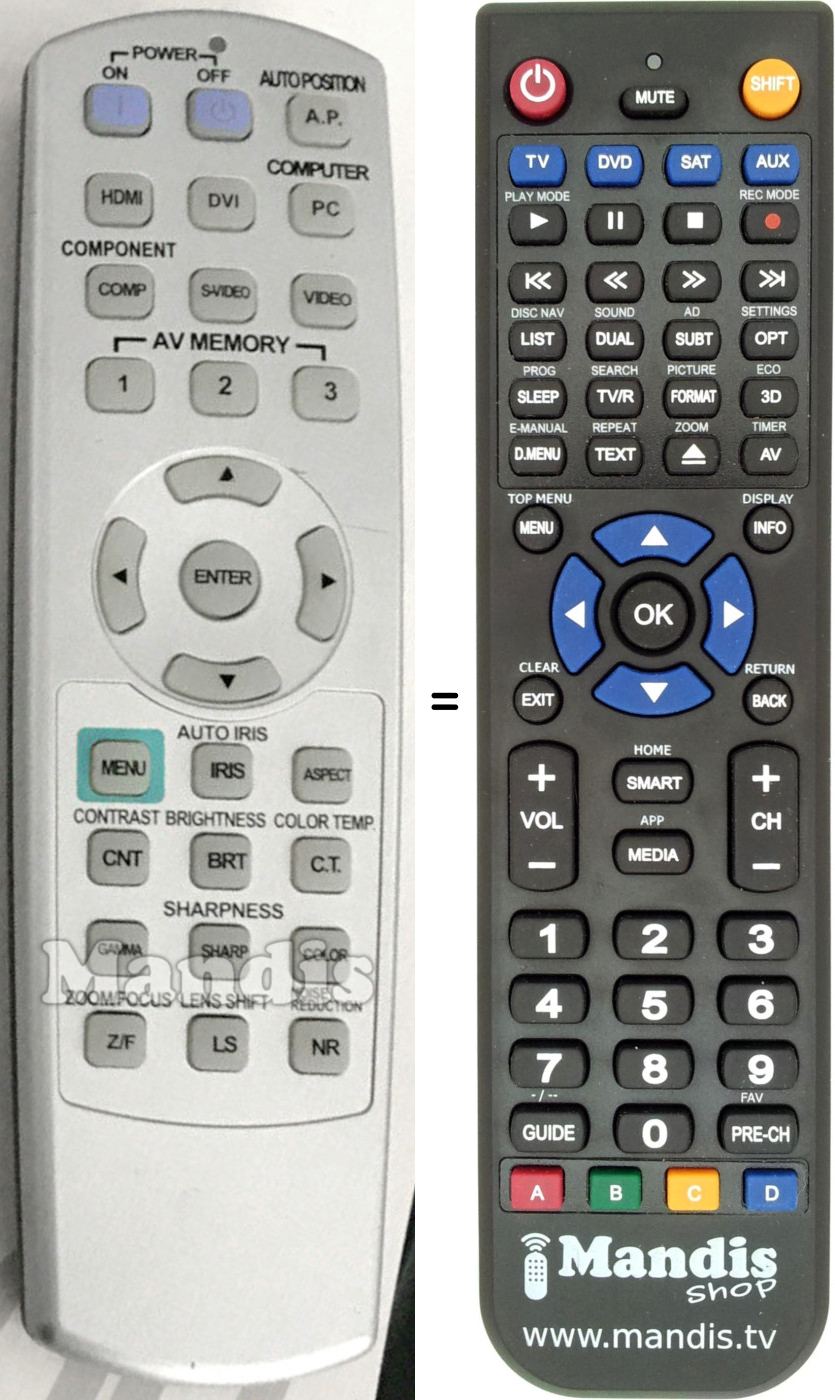 Replacement remote control Mitsubishi HC4900
