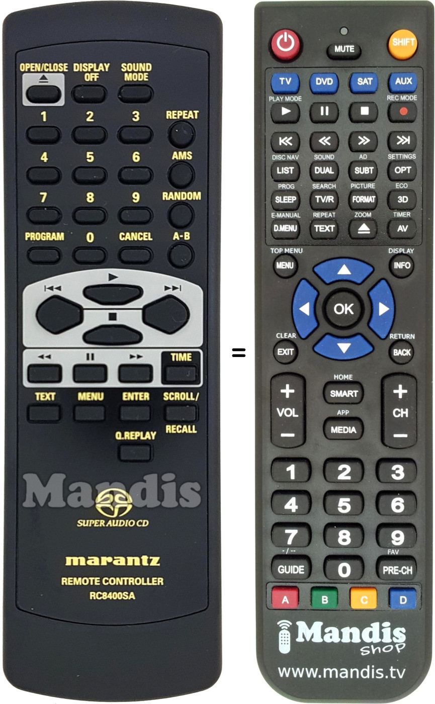 Replacement remote control RC8400SA