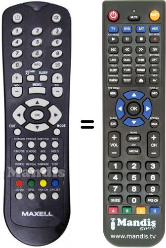 Replacement remote control Maxell TFT M 2702