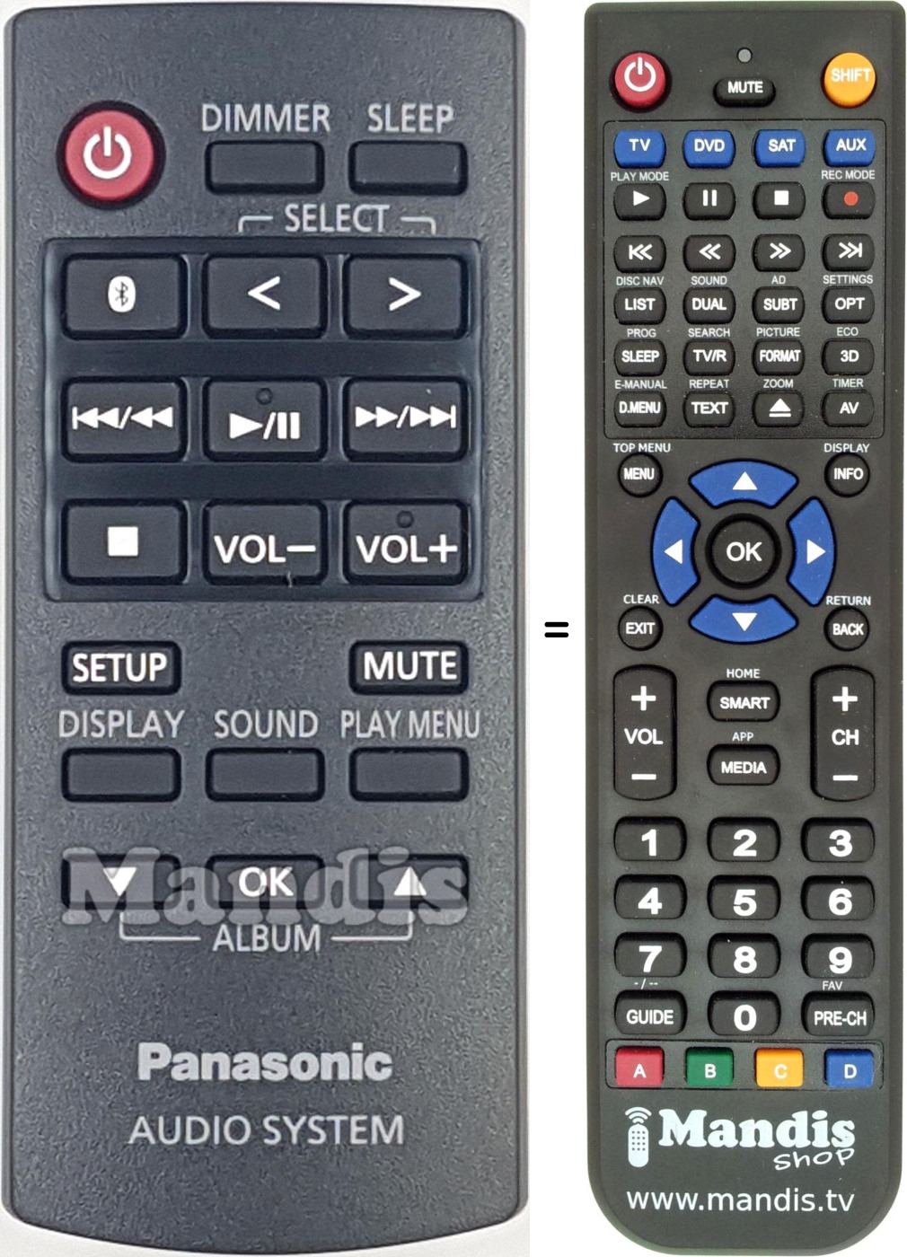Replacement remote control N2QAYB001215