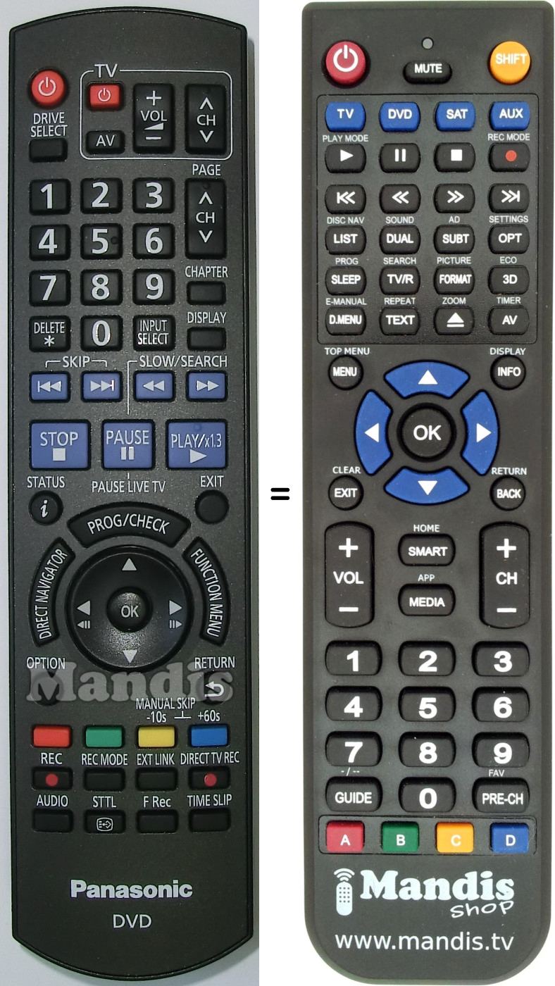 Replacement remote control Panasonic N2QAYB000463