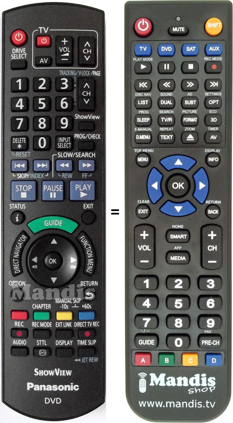 Replacement remote control Panasonic N2QAYB000467