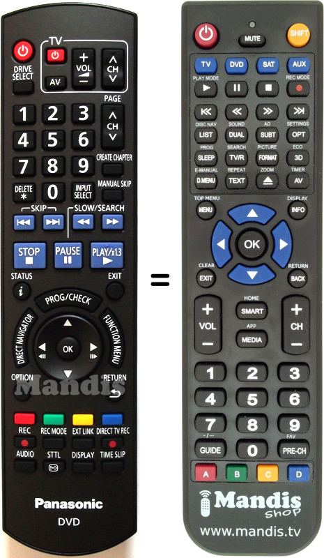 Replacement remote control Panasonic N2QAYB000335