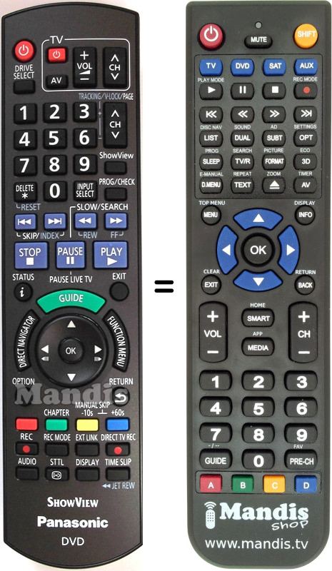 Replacement remote control Panasonic N2QAYB000470