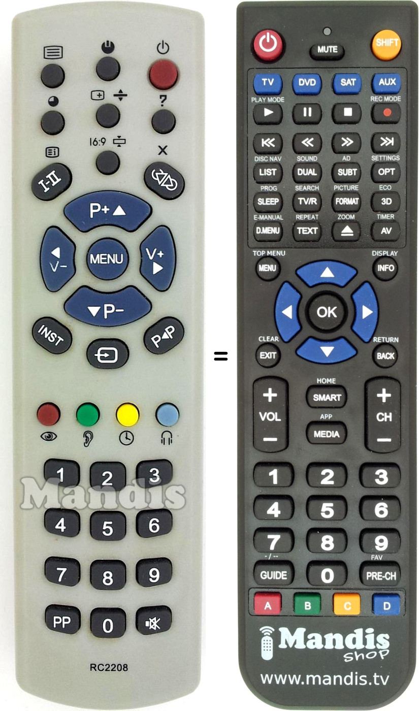 Replacement remote control SCHNEIDER RC 2208