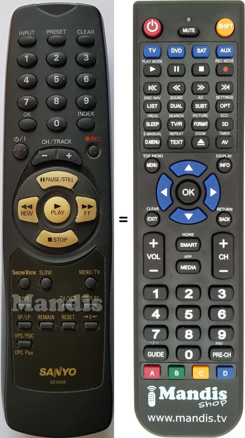 Replacement remote control B21409