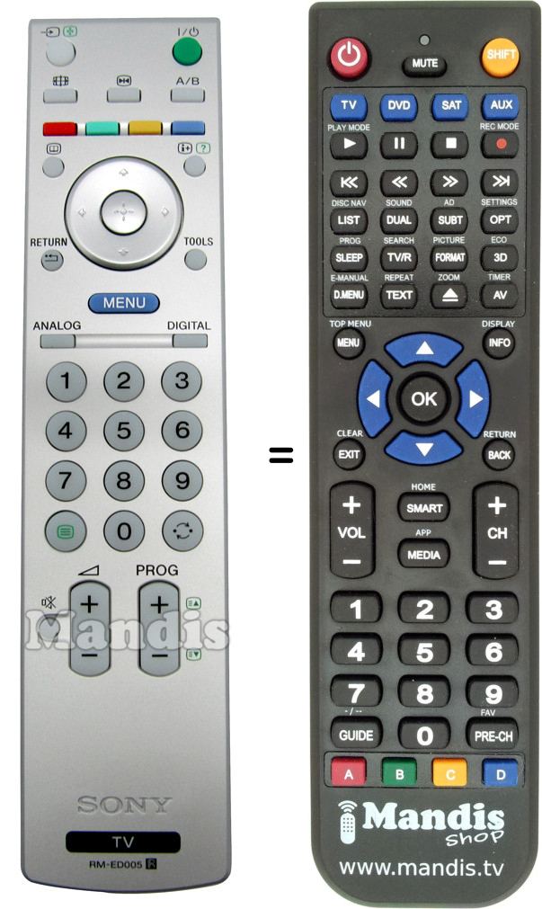 Replacement remote control Sony RM-ED005