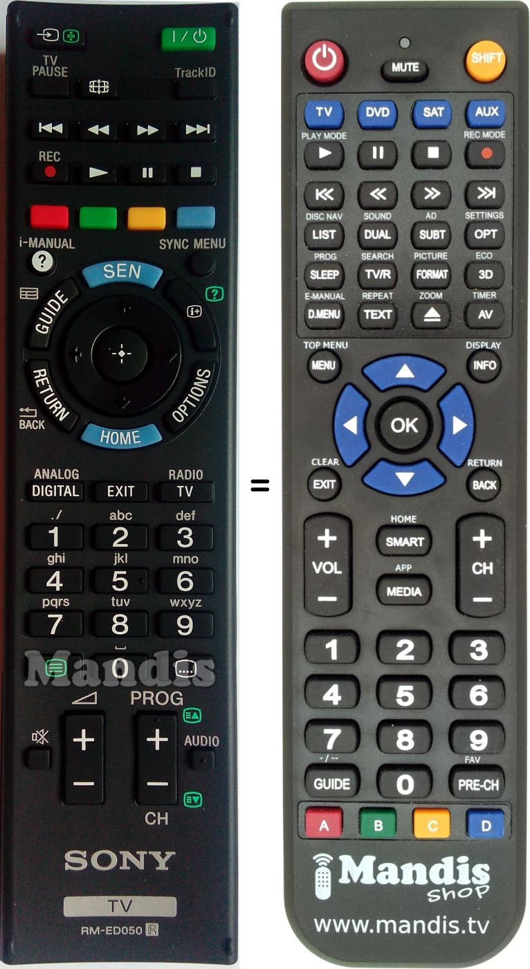 Replacement remote control Sony RMED050