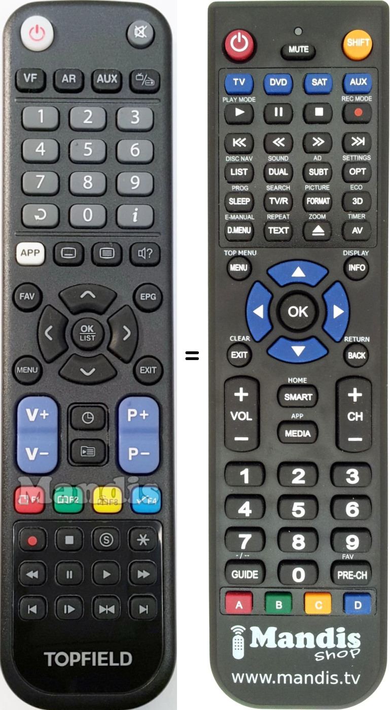 Replacement remote control TP800-Topfield