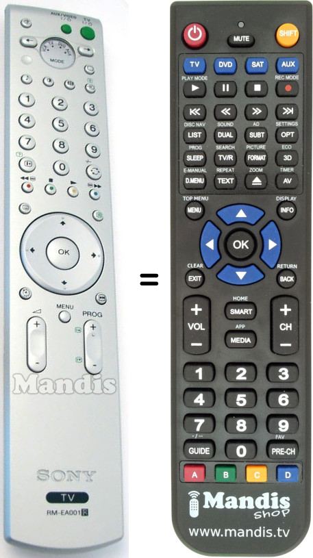 Replacement remote control Sony RM-EA001