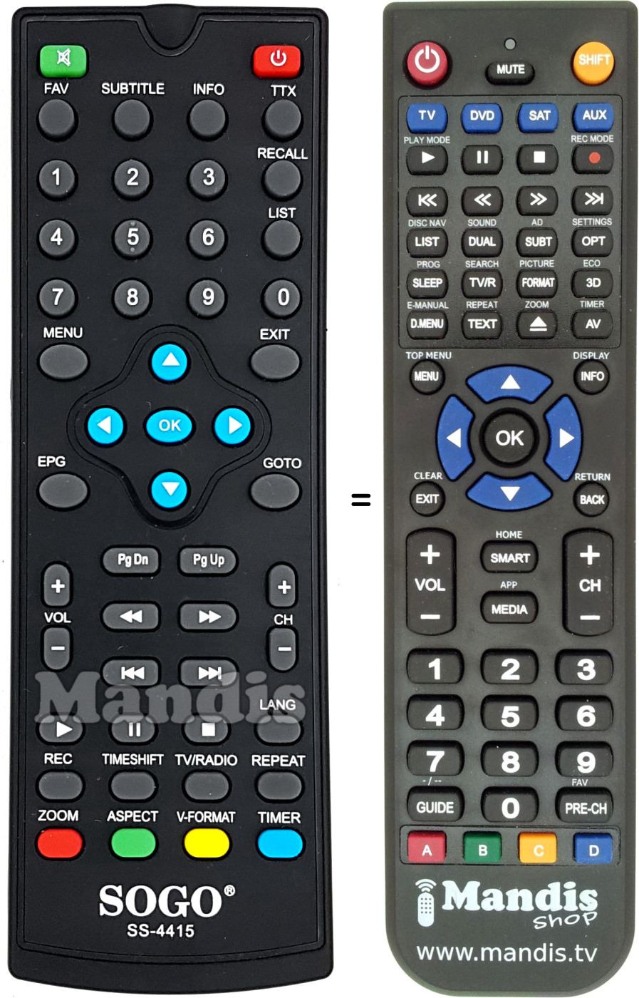 Replacement remote control AUGUST REMCON1653