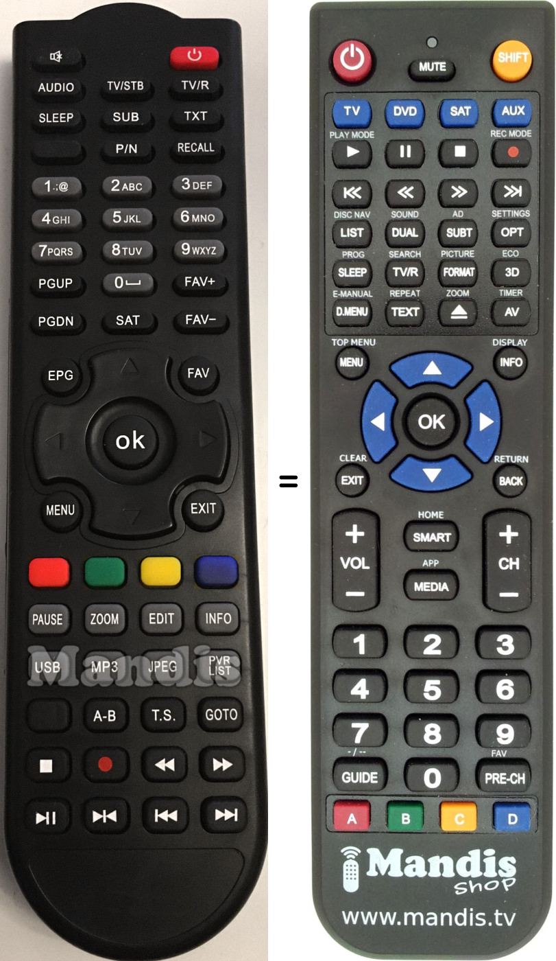 Replacement remote control REMCON1651