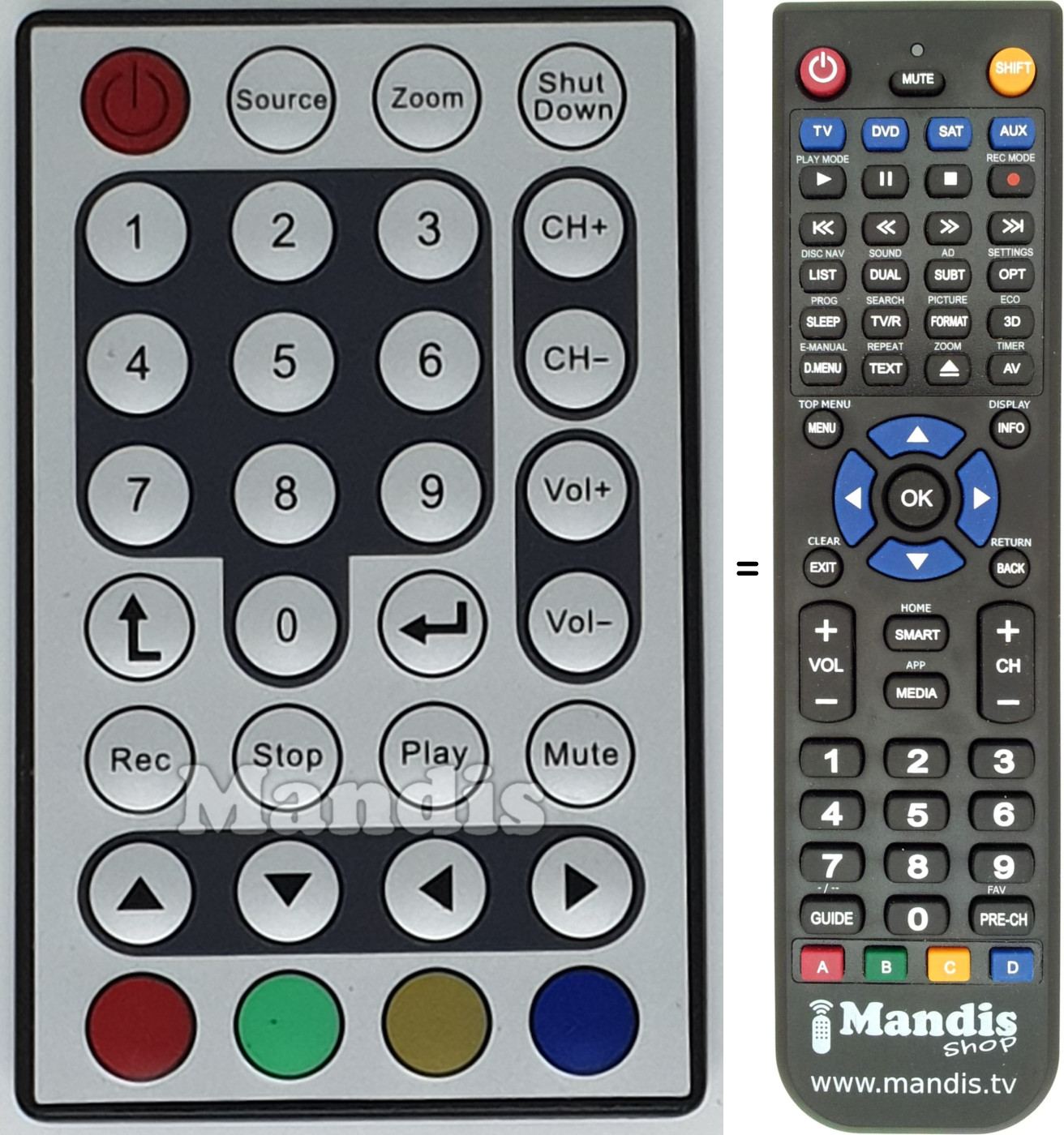 Replacement remote control REMCON1565