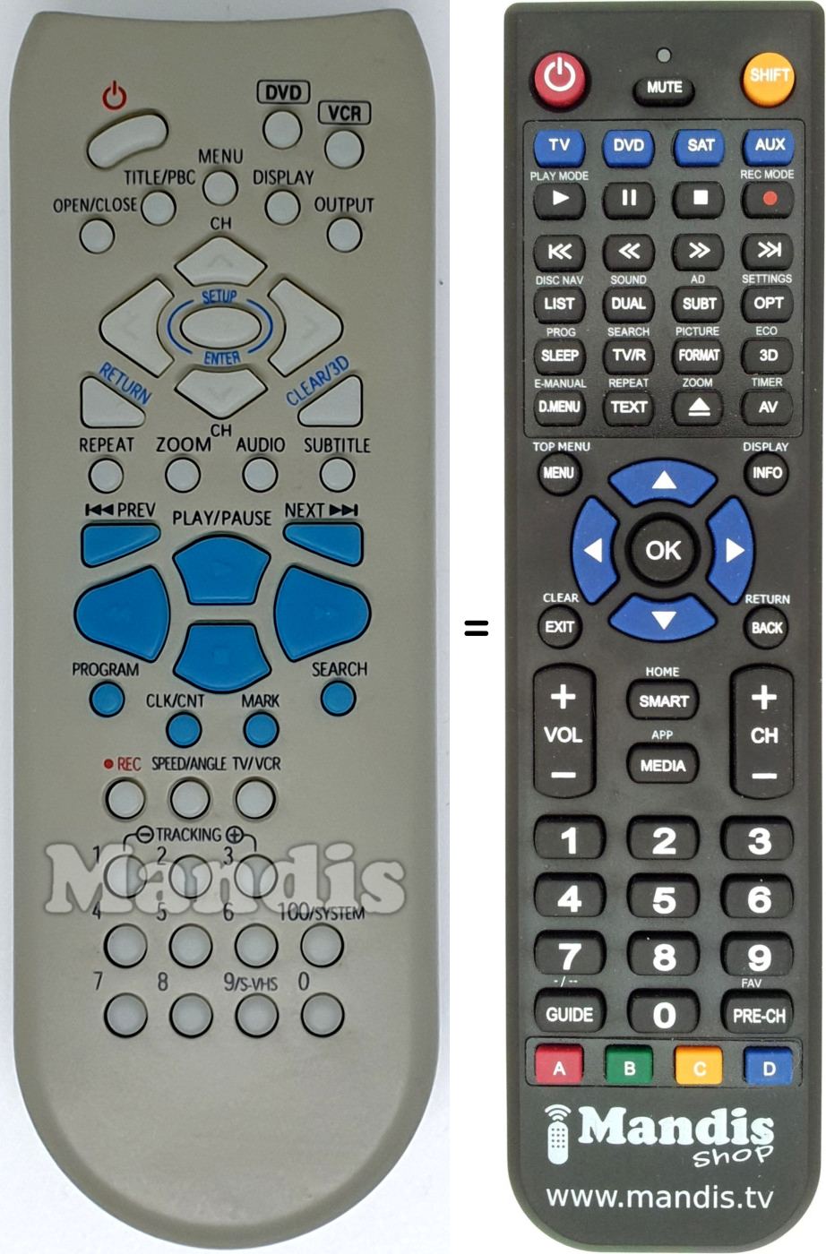 Replacement remote control REMCON1579