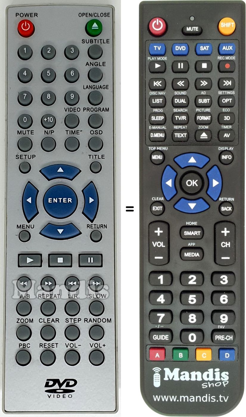 Replacement remote control REMCON1581