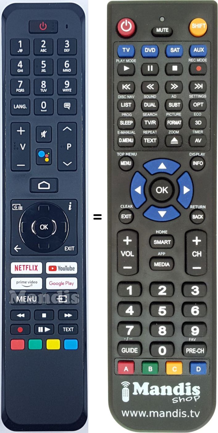 Replacement remote control Salora 30111973