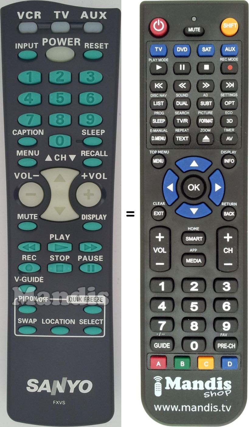 Replacement remote control FXVS