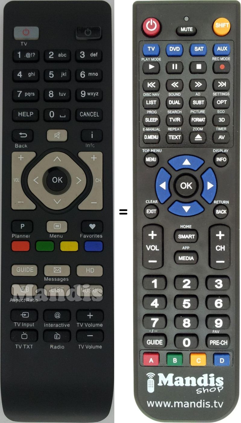 Replacement remote control HD White-T