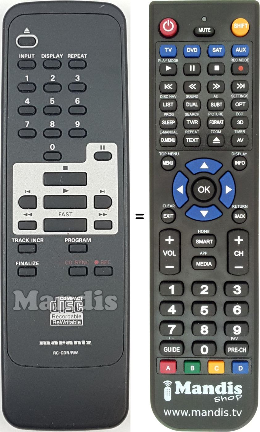 Replacement remote control RC792502