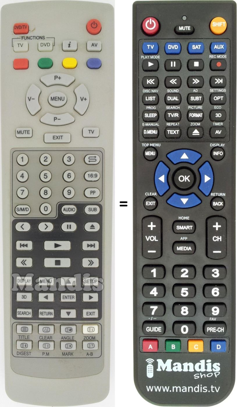 Replacement remote control REMCON1492