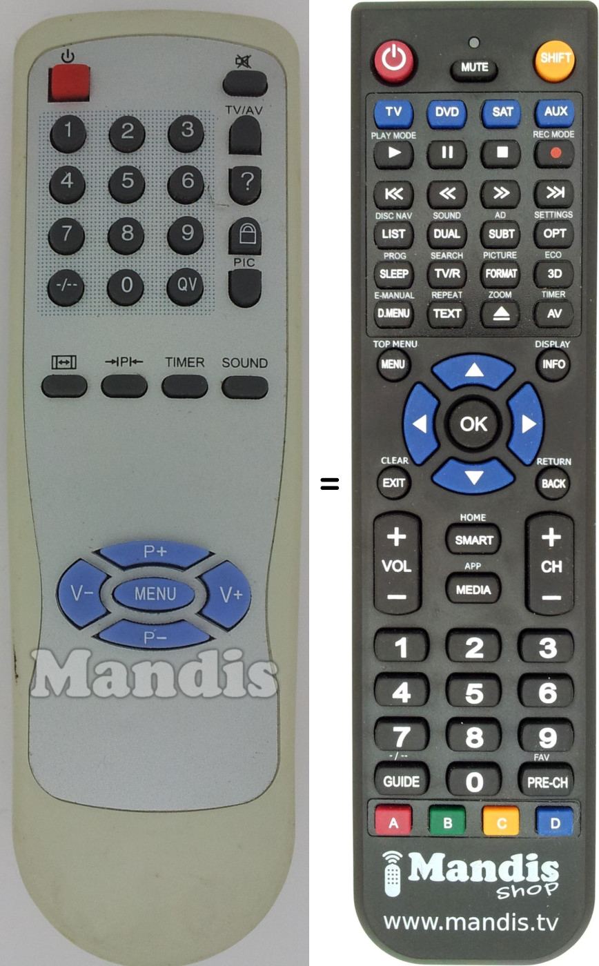 Replacement remote control REMCON1493