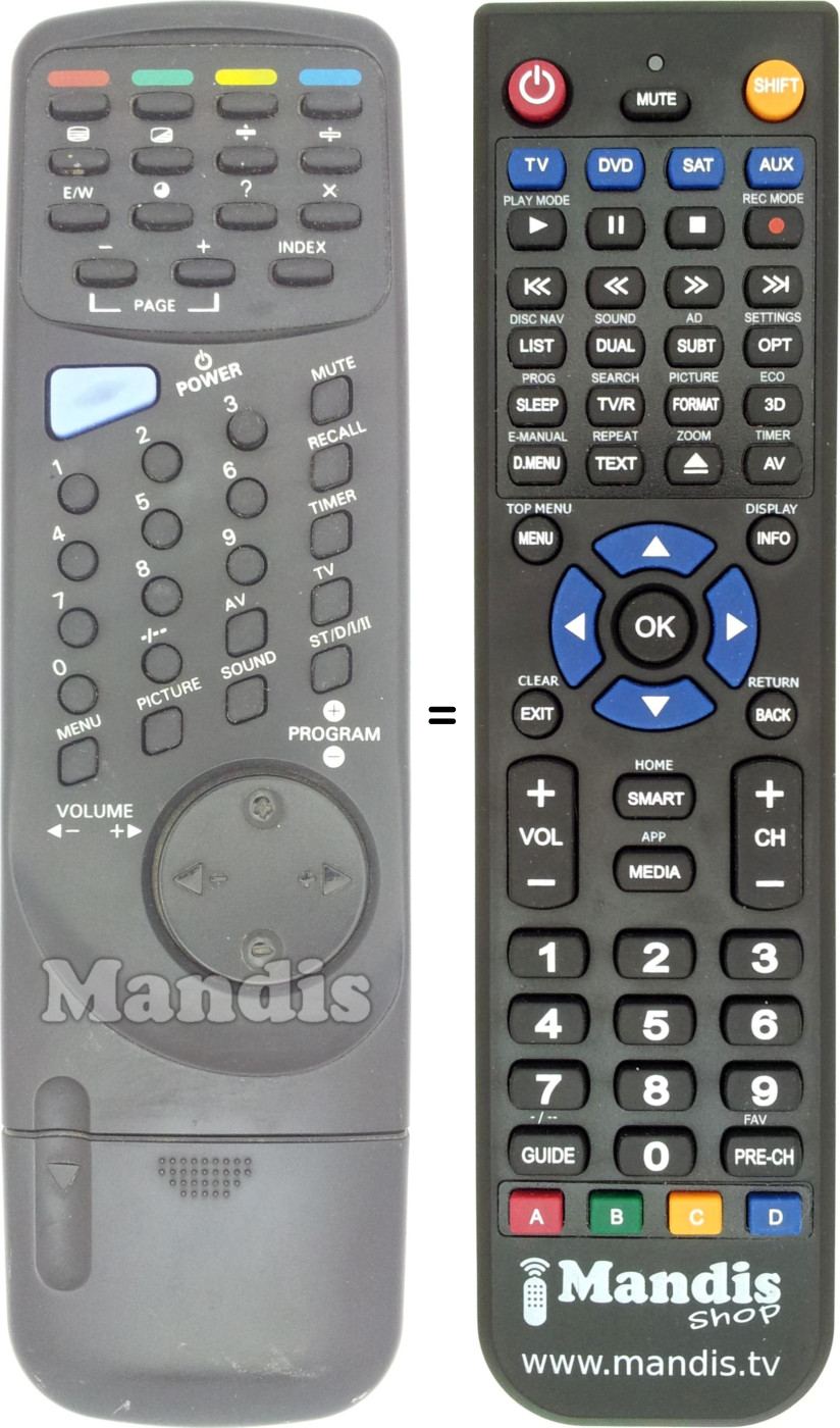 Replacement remote control REMCON1497