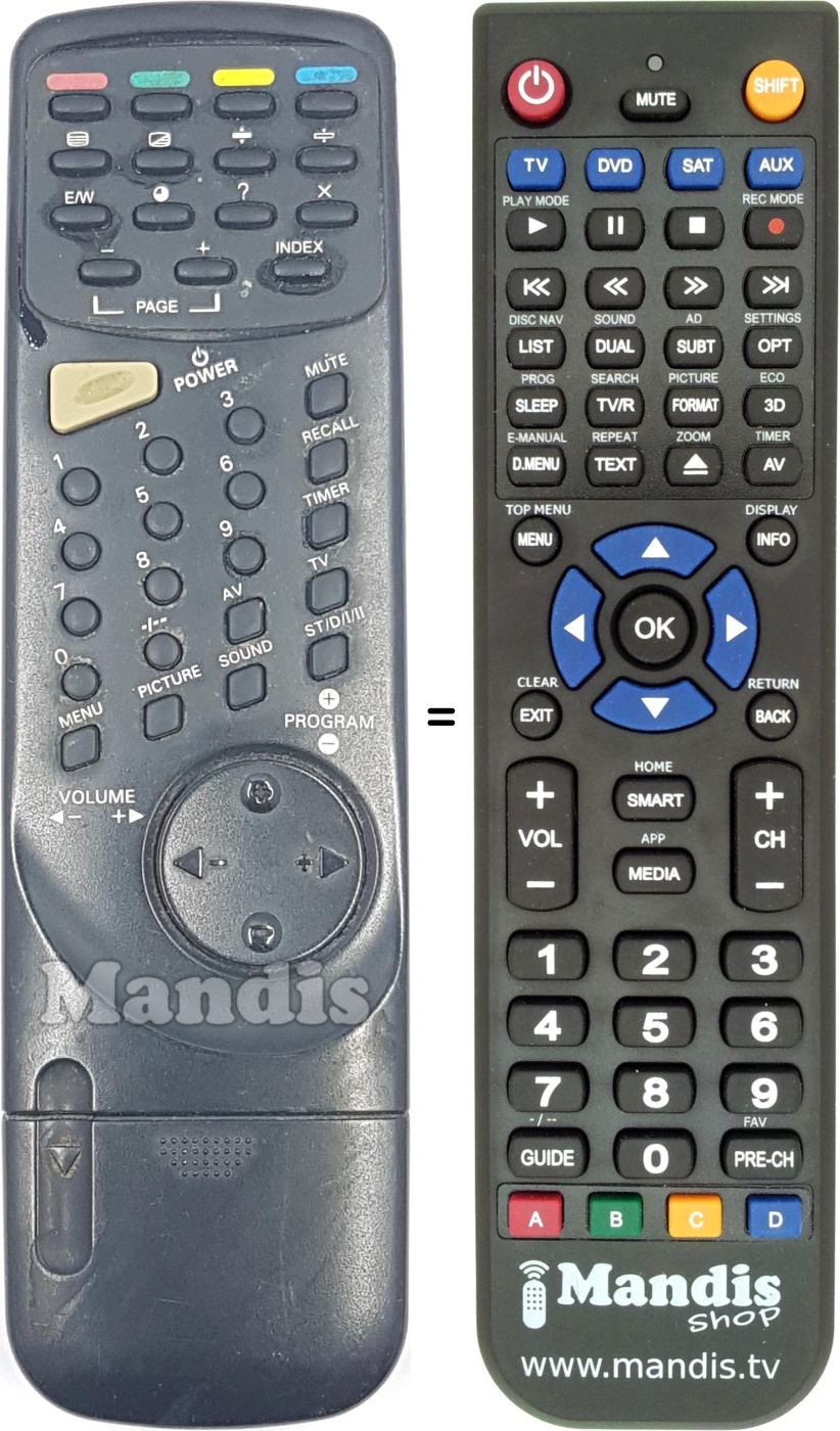 Replacement remote control REMCON1556